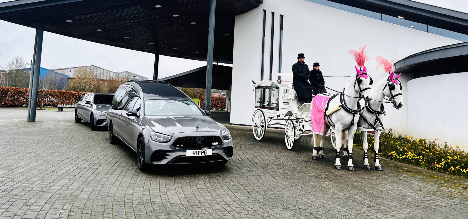 Horse Drawn Carriage with Pilato Mercedes Hearses 